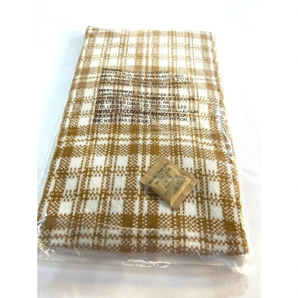 Timberland Buffalo Plaid Scarf Taupe/Cream Size OS - Picture 4 of 5